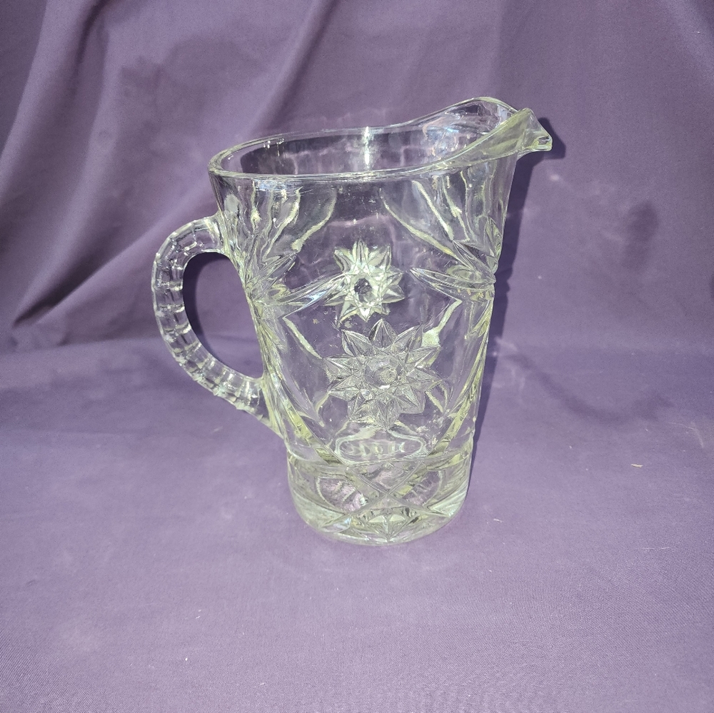 Vintage Pitcher Embossed with Sun and Floral design - Picture 4 of 5